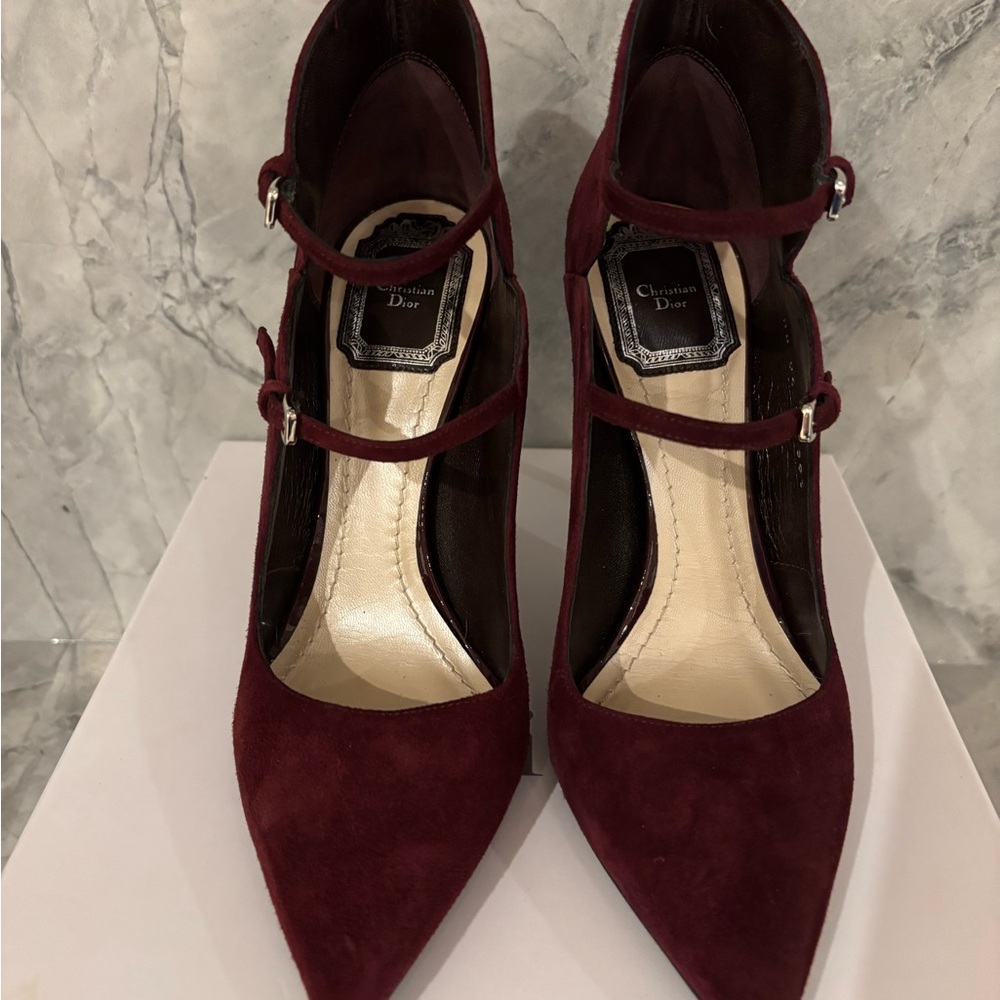 Dior Petale Suede Heel in Bordeaux